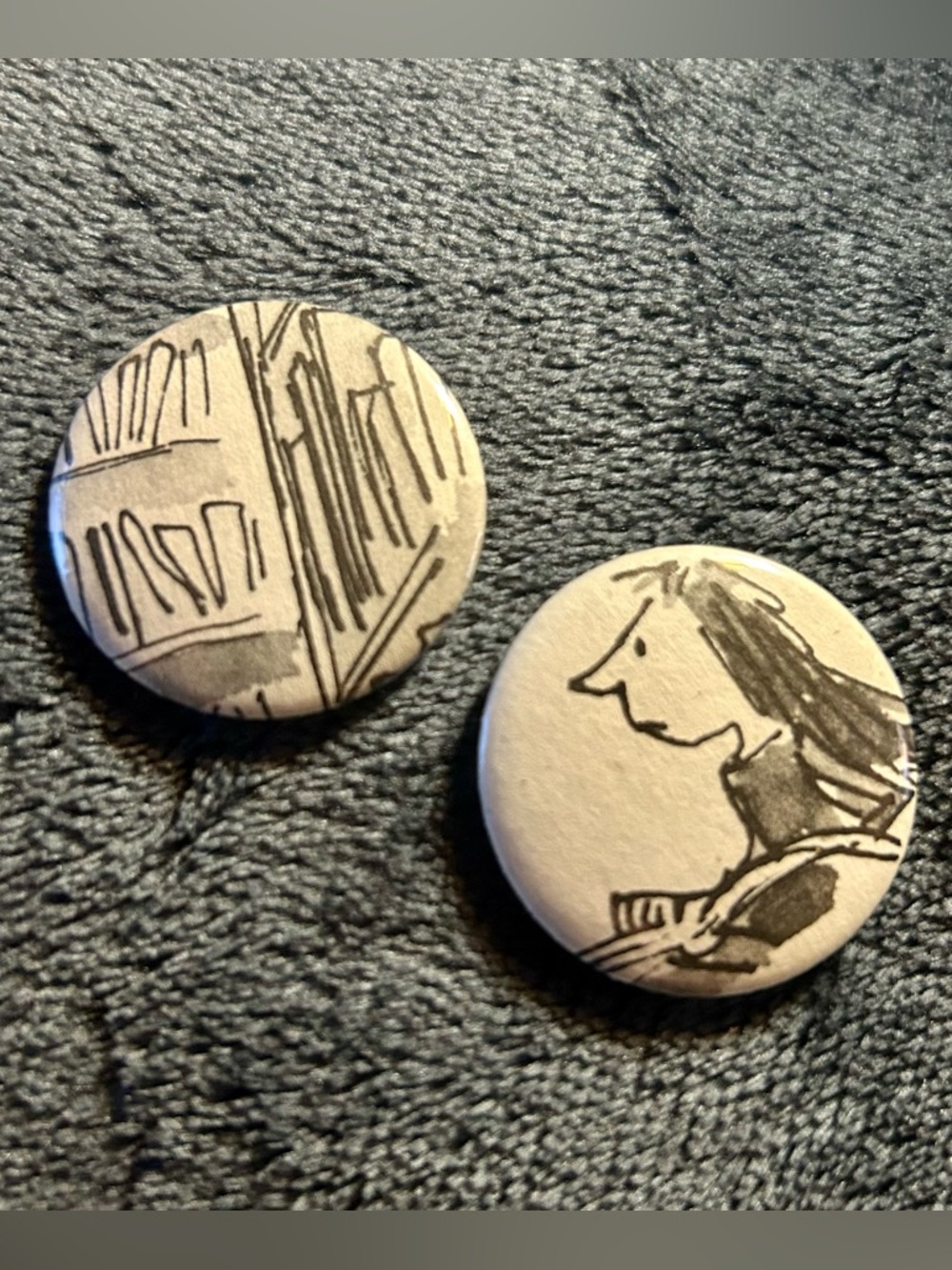 Matilda Book Page Button Set 1.25in Handmade Literary Pins Roald Dahl